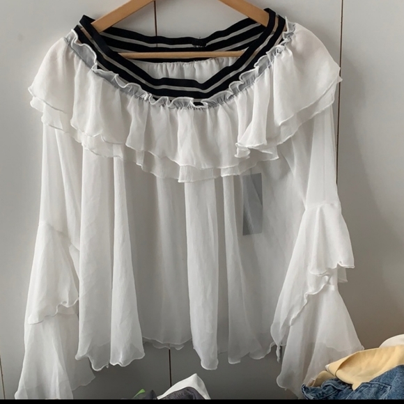 NWT Storets Lace Chiffon Blouse | Fairy Top - Picture 1 of 3